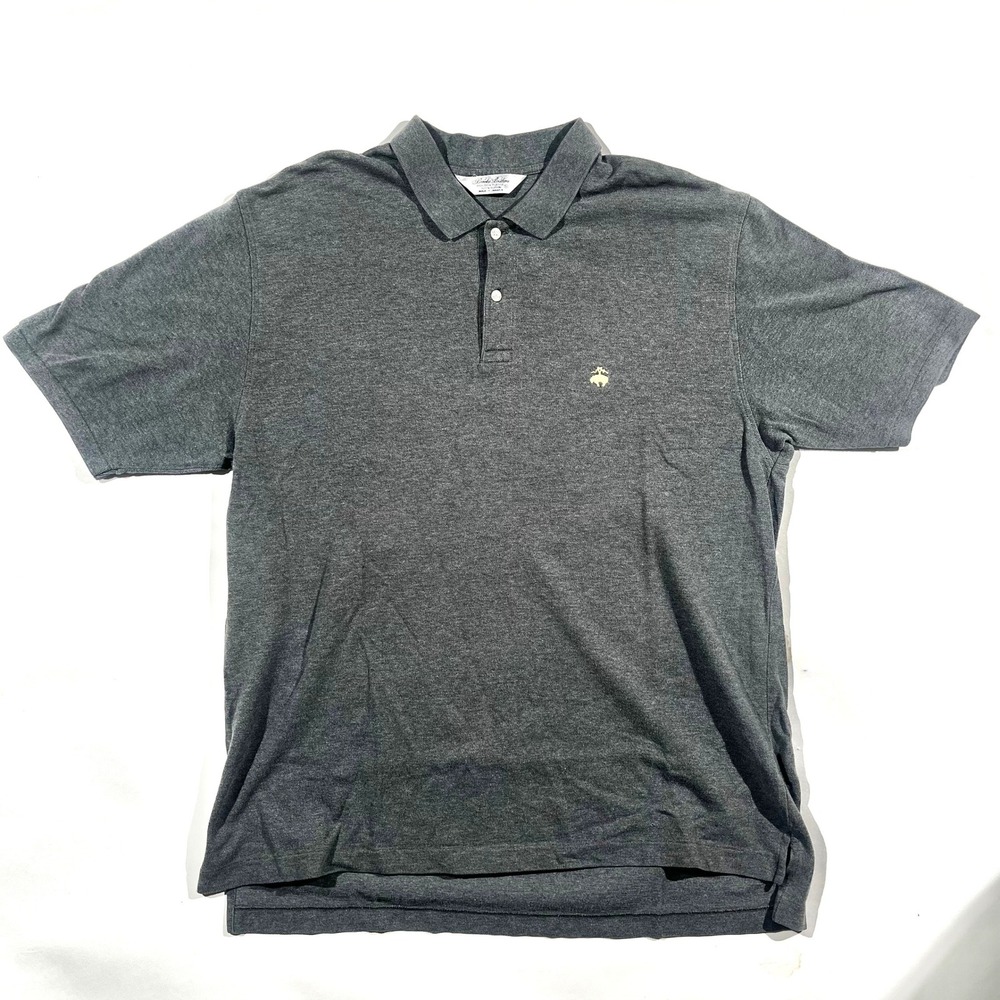 Brooks Brothers Golden Fleece Mens XL Gray Cotton Polo Shirt
